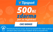 Zaregistruj se v online sázkové kanceláři Tipsport a získej bonus 500 Kč jen za registraci