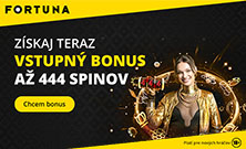 Online kasíno Fortuna - 444 free spinov