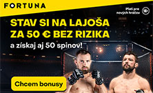 Stav si za 50 EUR bez rizika a získaj 50 free spinov - Fortuna
