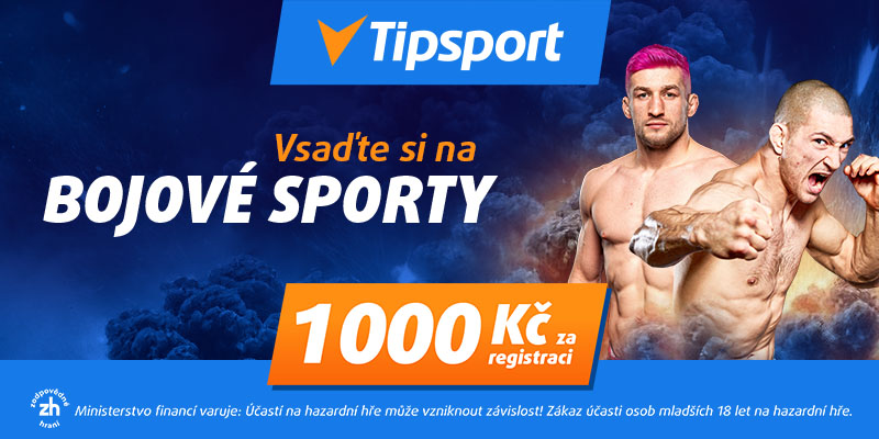 Získej bonus 1 000 Kč a sleduj bojové sporty na Tipsportu Získej bonus 1 000 Kč a sleduj bojové sporty na Tipsportu